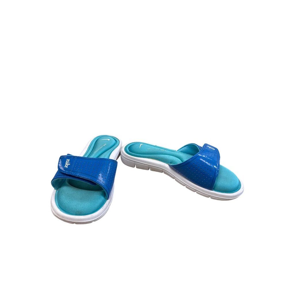 Nike Womens Blue/Green Slide-On Sandals Shoes Size 6 SKU 8284